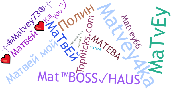 Никнеймы для Matvey