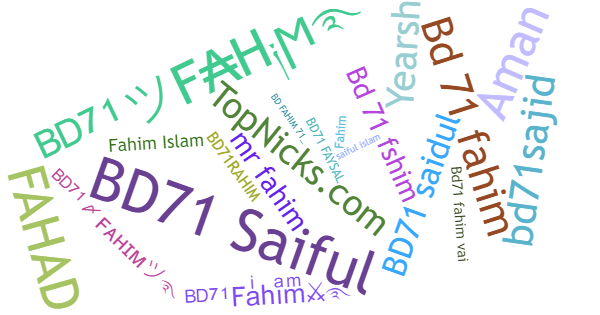 Никнеймы для Bd71Fahim